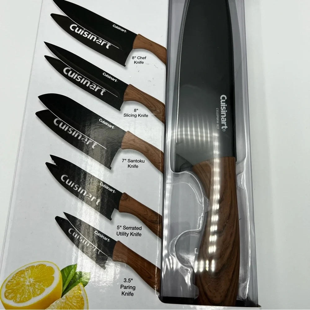 CUISINART ADVANTAGE 10PC CERAMIC COATED KNIFE SET FAUX MARBLE GB-C55-10PBW